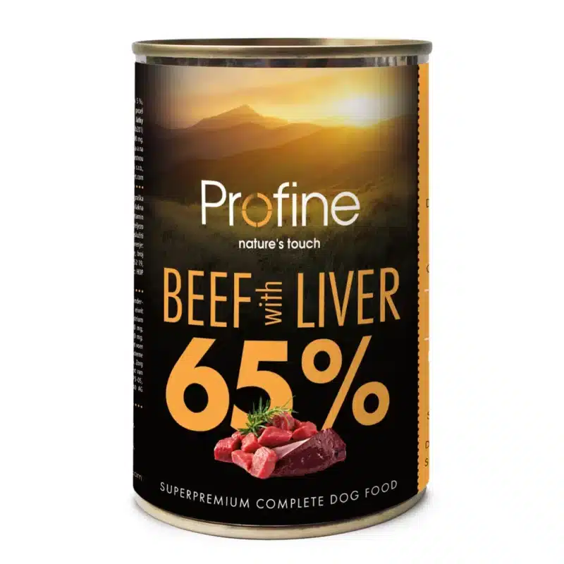 Profine-lata-Buey-Higado-de-Buey Lata de pienso húmedo Profine de buey e hígado de buey