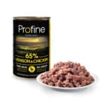 Contenido de la lata Profine Venado y Pollo: paté con 65% de carne