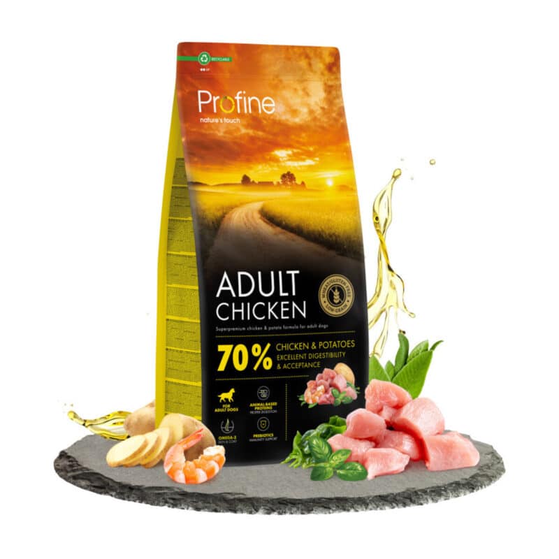 Pienso Profine Adult Chicken y Potatoes con sus ingredientes naturales frescos