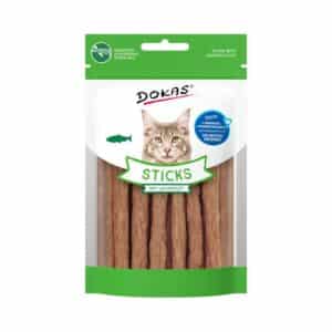 DOKAS Cat sticks de filete de salmón 30 g, premios para gato