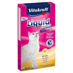 Vitakraft Cat Liquid Snack de pollo, 6 unidades
