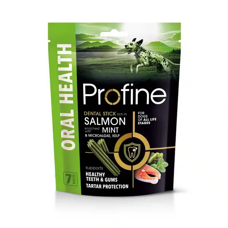 profine-snack-oral-health-dental-stick-salmon-menta-150-g Bolsa de Profine Snack Oral Health, dental sticks de salmón con menta para perros, 150 g