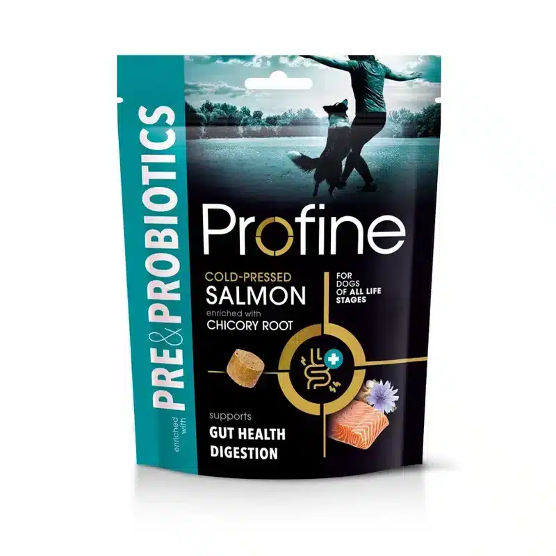 profine-snack-pre-probiotics-salmon-achicoria-120-g Bolsa de Profine Snack Pre&Probiotics de salmón con raíz de achicoria para perros, 120 g
